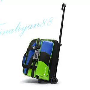 PYRAMID mới bánh xe nhỏ bánh xe đôi lever đôi túi bóng đôi bóng túi bowling bag 2 túi bóng màu xanh màu xanh lá cây