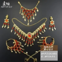 Phụ kiện khiêu vũ Ấn Độ mới Phụ kiện biểu diễn Belly Dance Vòng cổ Bông tai Vòng tay Mũ nón Mũ nón Khuyến mại - Khiêu vũ / Thể dục nhịp điệu / Thể dục dụng cụ giày khiêu vũ nữ