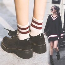 Small leather shoes female British style thick heel retro thick bottom round head wild black soft girl summer 2021 new single shoes female