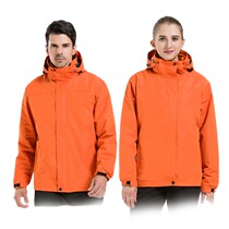 Outdoor jacket pure color mens and womens two-piece detachable jacket three-in-one couple mountaineering suit custom LOGO