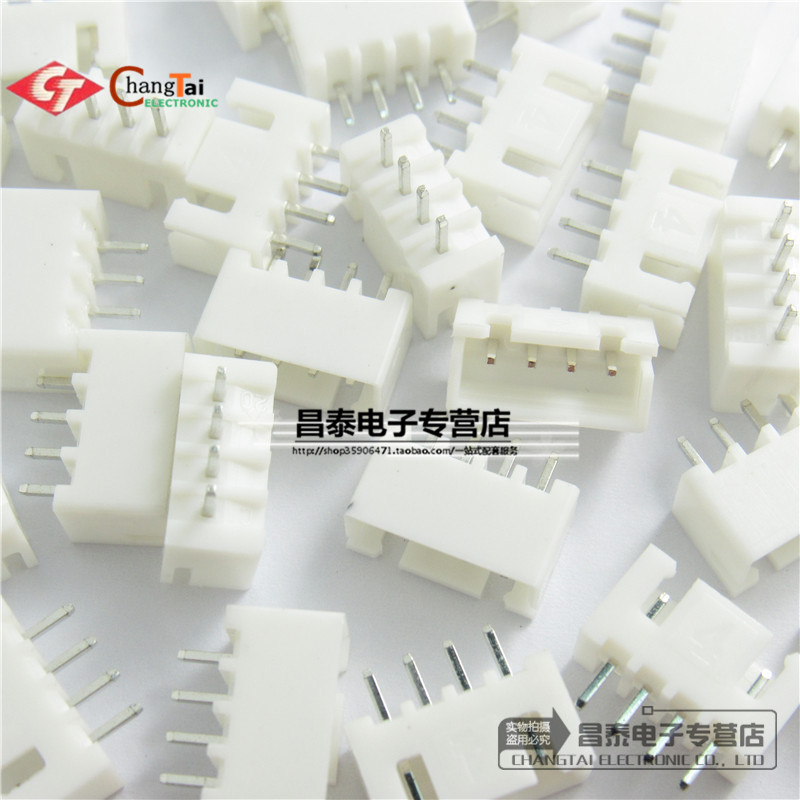 Plug-in XH-4P 4A spacing 2 54mm white terminal block straight-pin seat 1 pack = 2000