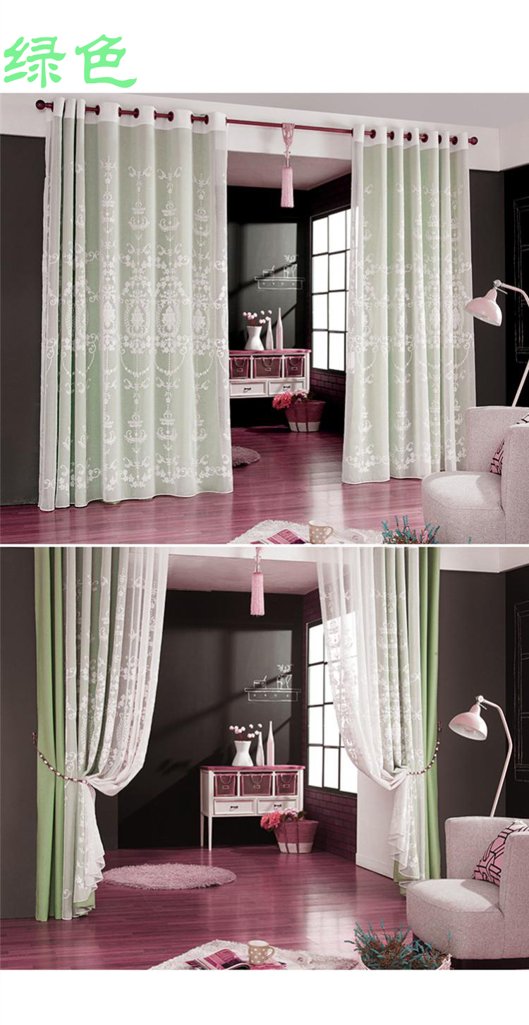 Cortinas opacas transparentes de doble capa para puerta corredera/de