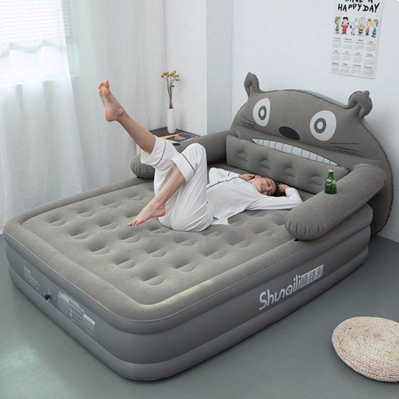 Chinchilla cartoon inflatable bed mat Household double air cushion bed Single thickened and high lazy floor shop Electric inflatable bed