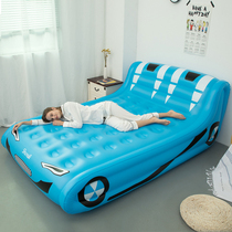 Blue cartoon inflatable mattress home double air bed single padded raised electric air bed lazy floor