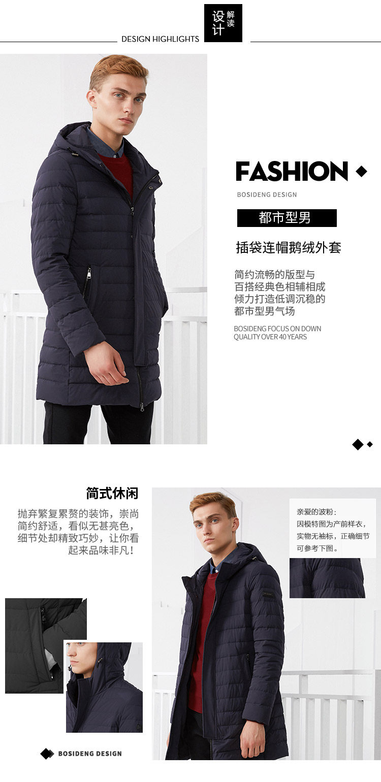 Blouson homme BOSIDENG    en Nylon - Ref 3120130 Image 8