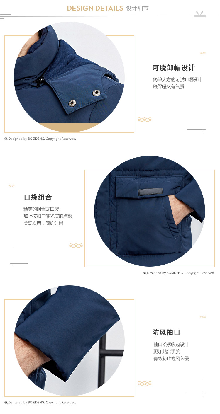 Blouson homme BOSIDENG    en Polyester - Ref 3123067 Image 9