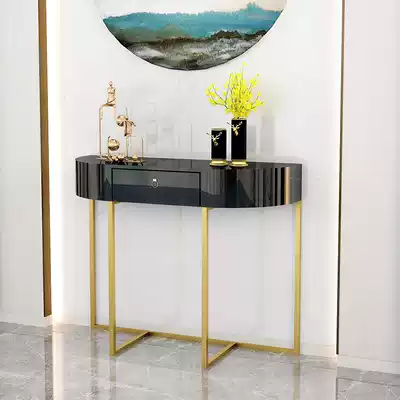 Nordic golden porch table Living room decoration table Small apartment entrance porch table Curved bar table Bedroom vanity table