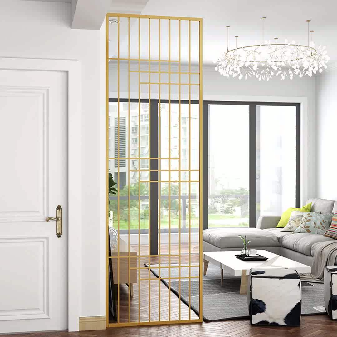 Nordic Wrought iron simple home fashion modern screen partition Living room entrance Golden hollow dining room partition decoration