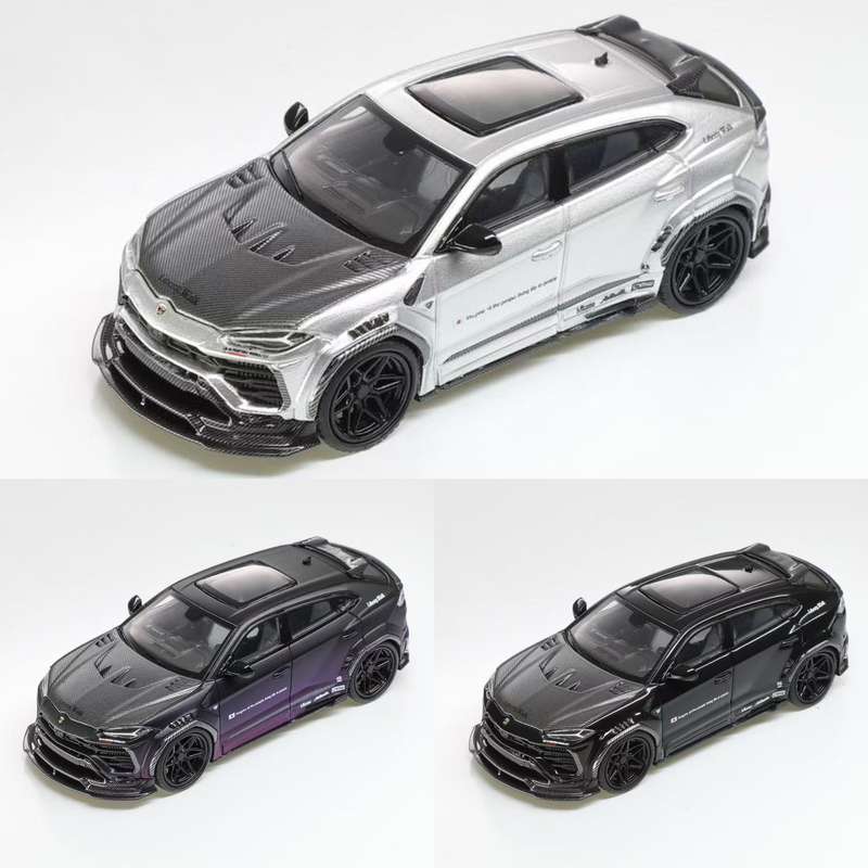 Flame 1:64 Lamborghini Urus Lbwk Wide-Body Suv Alloy Car Model Black and Silver