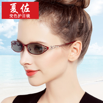 Color-changing glasses female anti-blue radiation anti-ultraviolet computer goggles eye frame flat light with myopia sun glasses