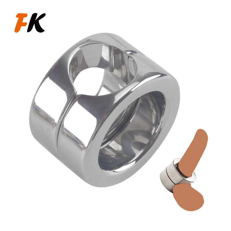Male penis heavy steel clip JJ root negative weight ring stainless steel scrotum pendant hollow punching metal lock fine ring