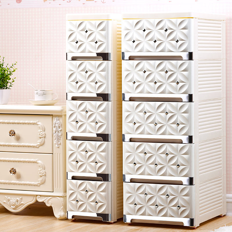 Crevice multi-layer combination drawer storage cabinet sundries Plastic chest of drawers Children's storage finishing box baby wardrobe