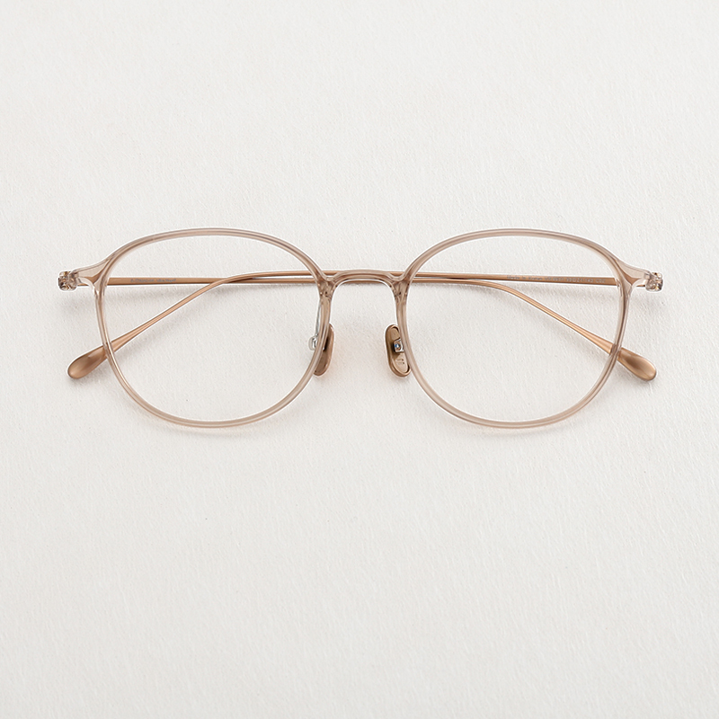 Korean Imported Ultra-Light Artistic Plastic Steel Eyeglass Frames That Can Be Fitted with Prescription Lenses, Pure Titanium Square and Round Frames for Men and Women, Non-Prescription