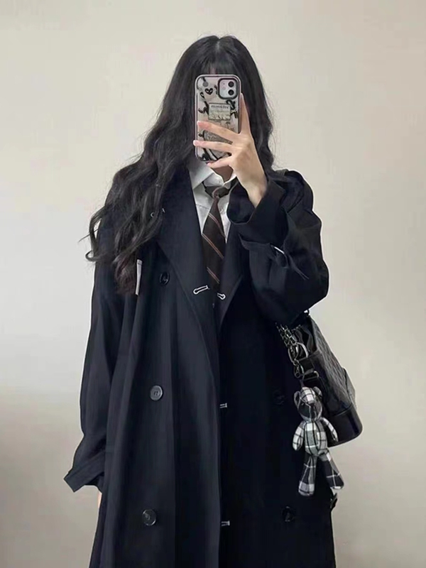 High-End Casual British Retro Loose Plus-Size Mid-Length Suit Over-The-Knee Trench Coat for Women in Spring, Autumn, and Winter High-End Casual British Retro Loose Plus-Size Mid-Length Suit Over-The-Knee Trench Coat for Women in Spring, Autumn, and Winter