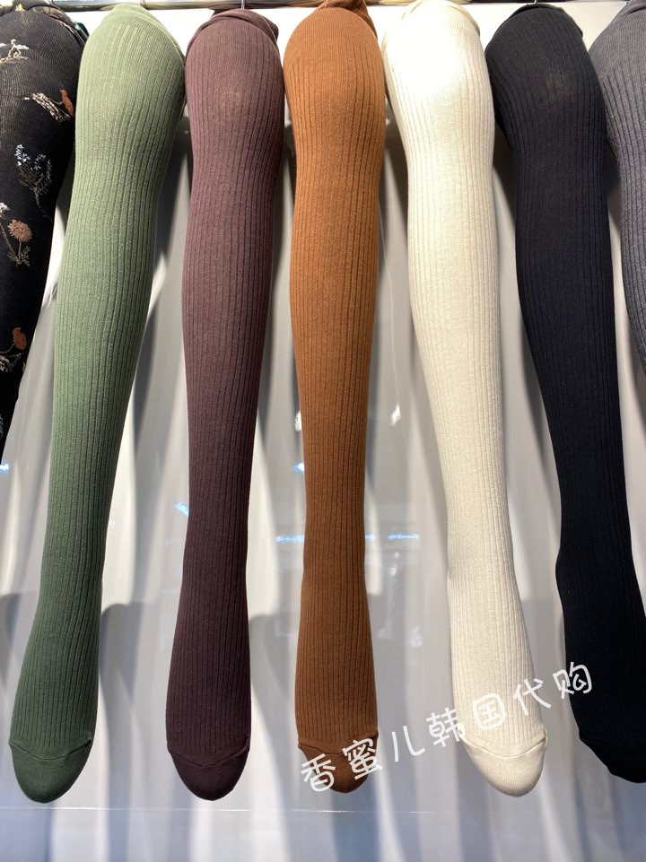 Spot Seconds Hair ~ Fragrant Honey Family Korea Autumn Winter Cotton Classic Net Edition Striped Pair Pantyhose