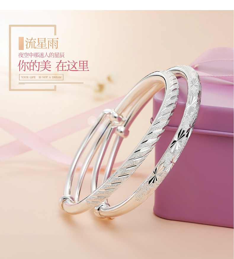 Vòng tay bạc đích thực S999 sterling bạc bóng đá nữ gửi mẹ sao gửi cho bạn gái thời trang hoang dã giản dị vòng tay dw chính hãng