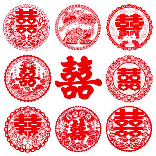 Happy word wedding room decoration paper-cut electrostatic stickers wedding supplies Daquan sticker arrangement set wedding glass stickers window grilles