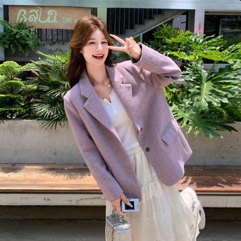 Purple Blazer for Women with a Structured and High-End Feel, 2026 Autumn New Style, Elegant and Versatile for Work and Casual Wear