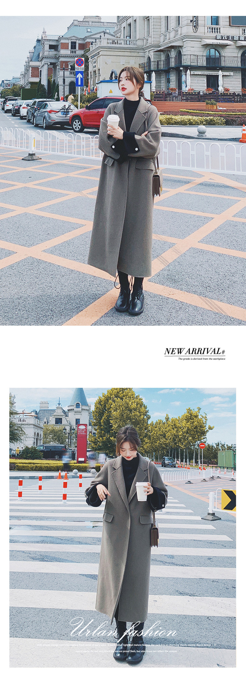 Демисезонное длинное шерстяное пальто, куртка, в корейском стиле, изысканный стиль, длина макси для возраста 