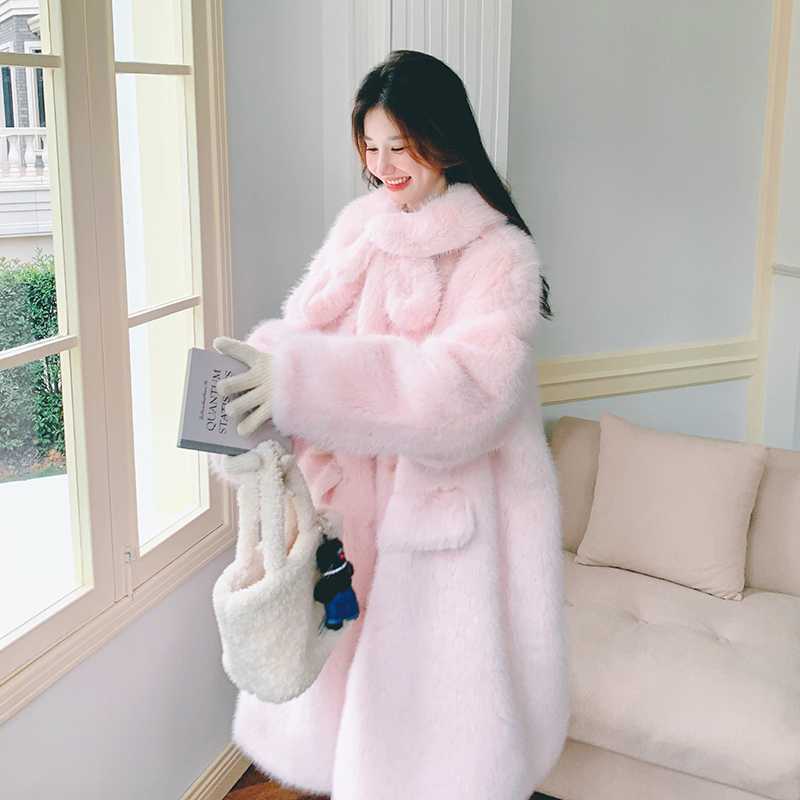 Super Pretty Pink Sweet Fur Integrated Lamb Wool Coat for Women 2025 Winter New Faux Fur Plush Coat Super Pretty Pink Sweet Fur Integrated Lamb Wool Coat for Women 2025 Winter New Faux Fur Plush Coat