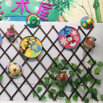 Kindergarten handmade creative art diy decorative materials bamboo woven fish basket hanging decoration corridor wall home environment layout