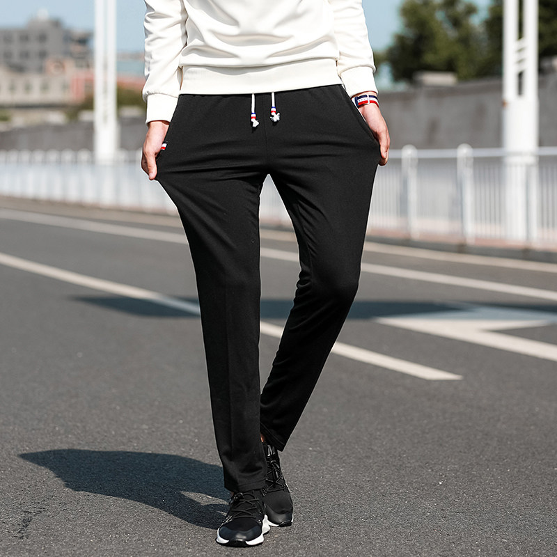 Spring and Autumn men's sweatpants students loose straight tube pants summer thin large yards long pants men's casual tide