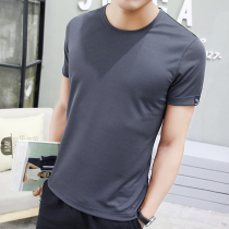 Mens short sleeve T-shirt new round neck loose clothes summer Korean trend large size summer dress mens clothing