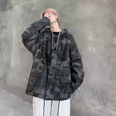 Net red ins Super fire jacket male spring and autumn Korean students loose handsome Hong Kong style couple overwear Tide brand jacket