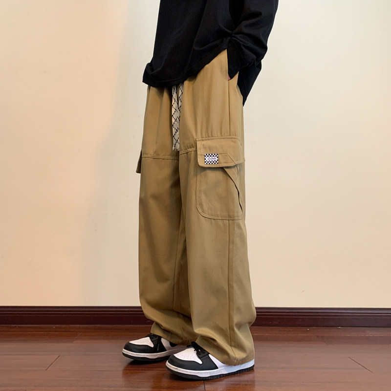 High Street Retro Vibe Hip Hop Big Pocket Overalls Men's Ins Hong Kong Trendy Brand Loose Straight Casual Long Pants