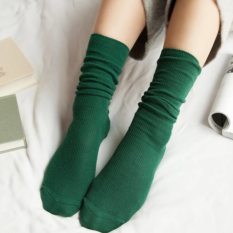 [Đặc biệt hàng ngày] Cotton Nhật Bản retro Song Khẩu Sen cọc cọc nữ màu rắn ống nữ vớ ngắn vớ quần tất bông