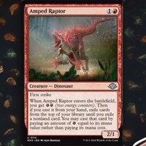 Magic: The Gathering Modern Horizons 3 MH3 Amped Raptor Chinese English Japanese Indian Flat Silver