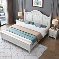 American solid wood bed 1 8 M master bedroom white double bed 1 5 European princess bed modern simple storage economy