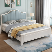 American light luxury master modern minimalist European princess bed wood bed 1 8 meters double master nuptial bed