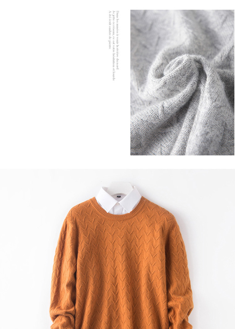 Mùa đông mới áo len đôi dày cashmere áo len cashmere nam cổ tròn áo thun dày áo len áo len màu rắn quần áo unisex