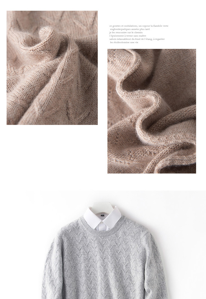 Mùa đông mới áo len đôi dày cashmere áo len cashmere nam cổ tròn áo thun dày áo len áo len màu rắn quần áo unisex