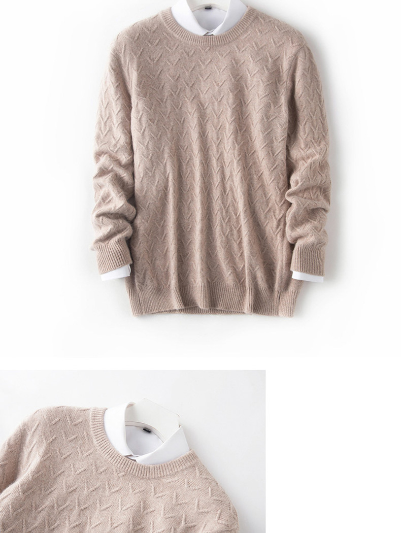 Mùa đông mới áo len đôi dày cashmere áo len cashmere nam cổ tròn áo thun dày áo len áo len màu rắn quần áo unisex