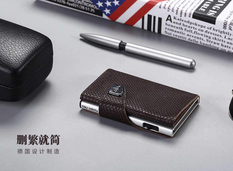 Thẻ cánh Đức nhập khẩu ví thẻ hộp chống RF chống trộm nam nữ thời trang thẻ tín dụng thẻ tín dụng ví nam cầm tay