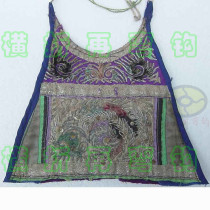 Saliva pocket plate gold embroidery pile embroidery and Miao embroidery collection old embroidery pieces handmade old embroidery cross-stitch clothing accessories