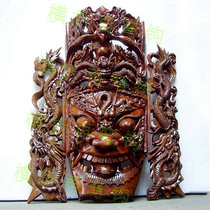 1 5 m Nuo mask dragon king dragon mother dragon father wall hanging ornaments retro porch wood carving mask wall hanging