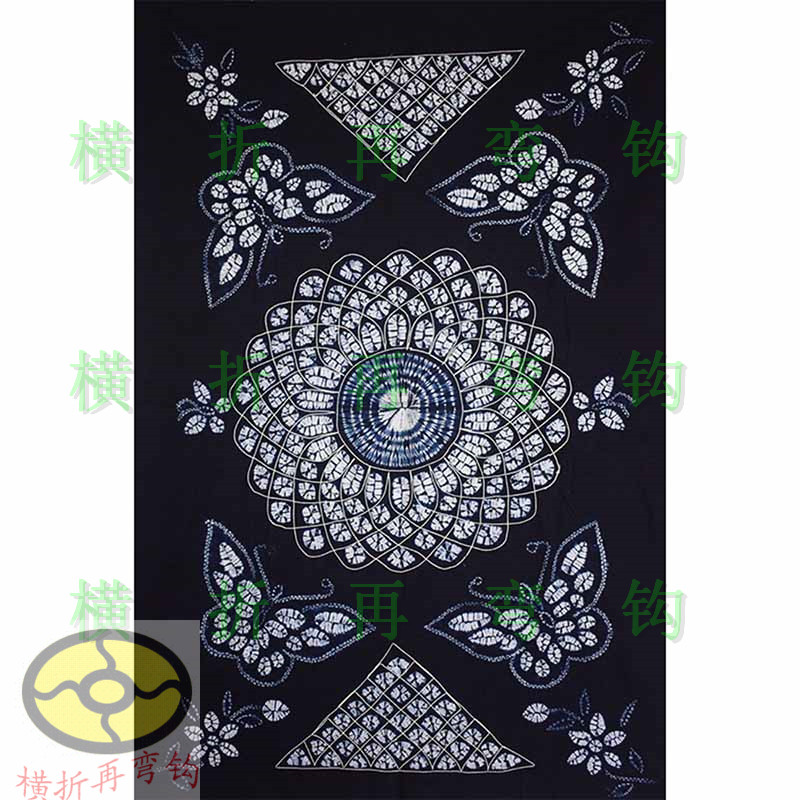 Featured Yunnan Bai ethnic pure handmade Dyed Coffee House Tea Restaurant Long Table Cloth Table Cloth Hanging Blanket 1 7X1 2 m]