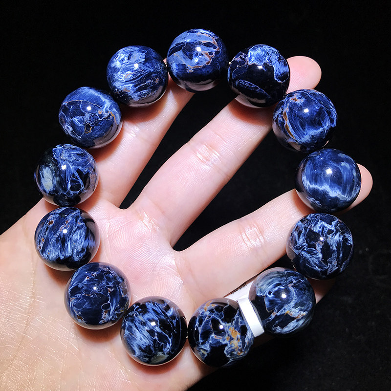 Natural Peter stone bracelet cat's eye bracelet men's and women's dark blue cat's eye storm gemstone earth pattern tiger eye jade