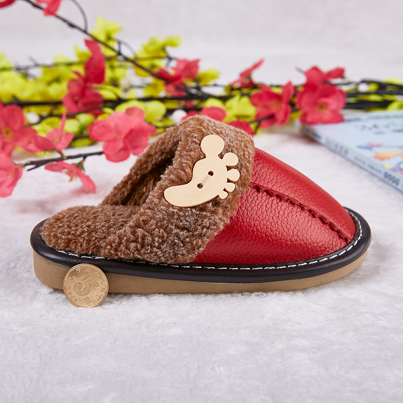 Chaussons enfants en cuir pour hiver - semelle tendon - Ref 1010855 Image 18