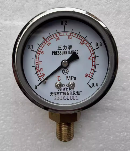 无锡广顺Y-63压力表0.4MPa/150℃带温度上海申安DSX灭菌器锅配件
