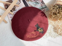 Кролик, берет, с вышивкой