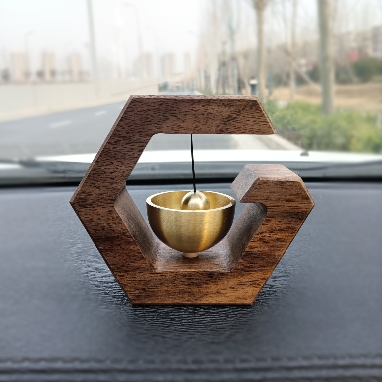 Black Walnuts Vehicular bell Allegory of Ping An upscale Wind Sul car Ornament New Car Gift Decompression Middle Control Desk Swing Piece-Taobao