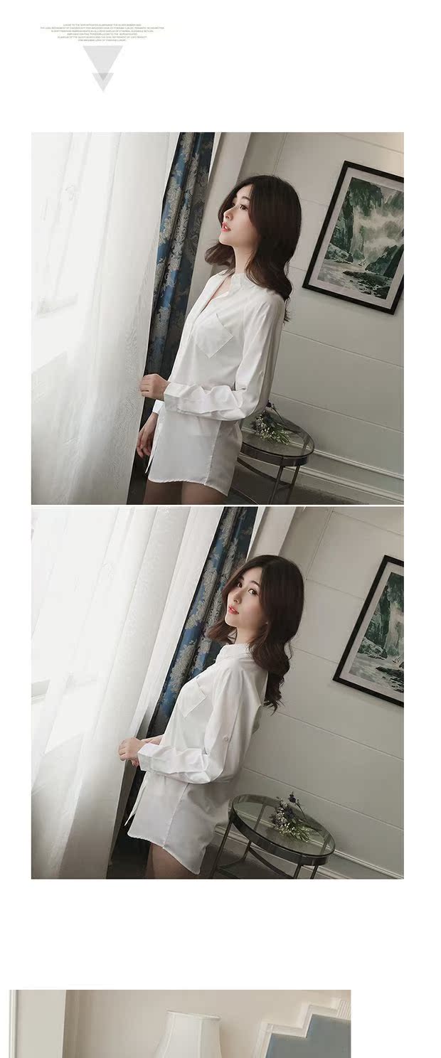 Bộ đồ ngủ nữ màu trắng voan voan đồ lót khiêu dâm áo dài phiên bản Hàn Quốc của bạn trai gió đêm phục vụ tại nhà mùa hè - Đêm đầm áo choàng mùa đông