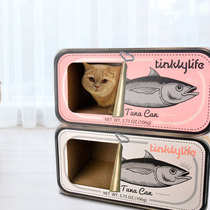 tinklylife canned fish cat scratch board nest four seasons universal wear-resistant corrugated multi-function cat carton