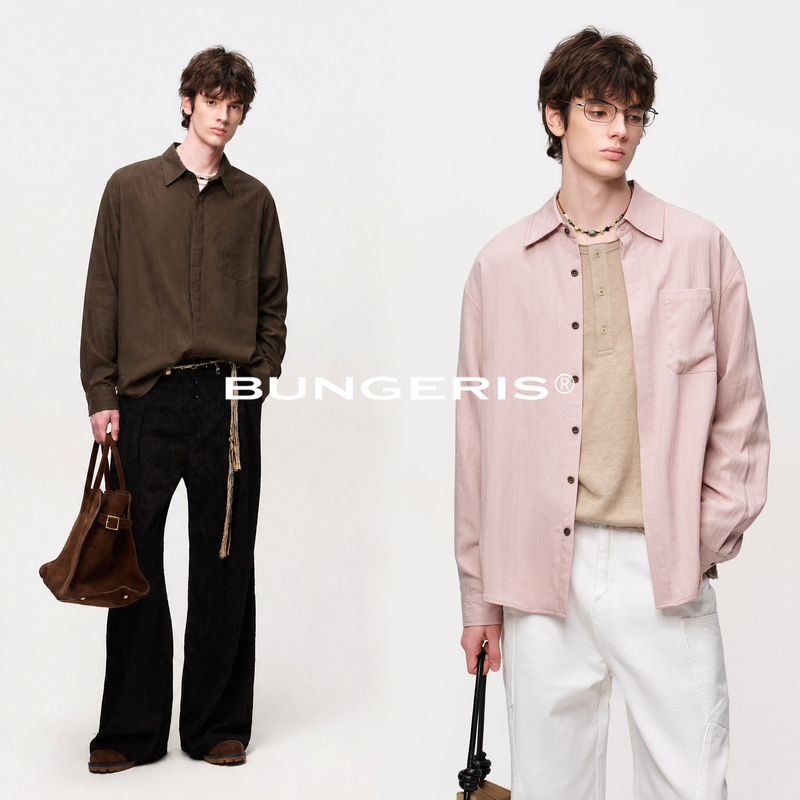 Bungeris'Lyocell Linen' Lp Style Double Raindrop Old Money Relaxed Casual Shirt Men's Lazy Shirt