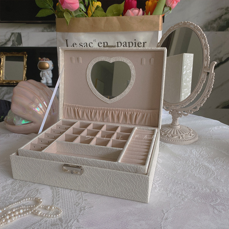 Jewelry earloop accessories collection box European high-end fine high-end, fine luxury luxury portable household large capacity