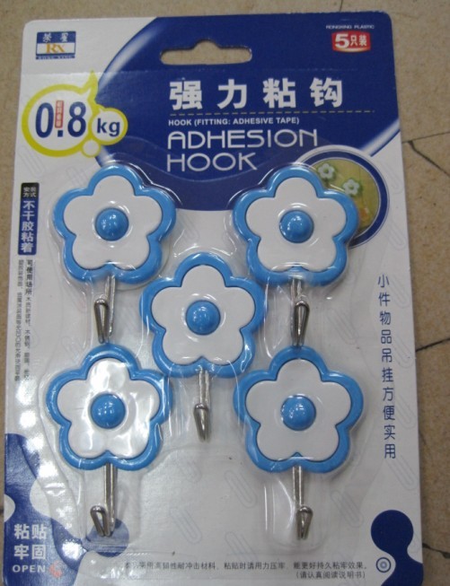 Small flowers Strong hook Sticky Hook No marks Sticky Hook Suction Wall Hooks Slime Hook 3D Solid Small Merchandise Blue